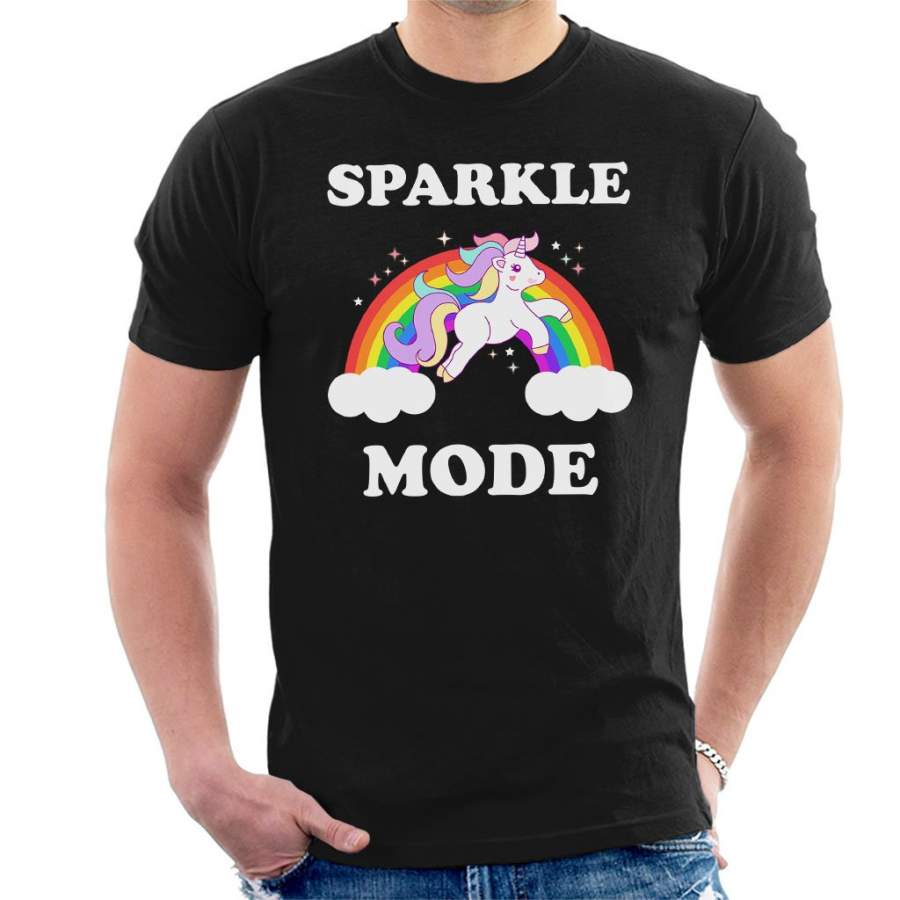 Unicorn Sparkle Mode Men’s T-Shirt