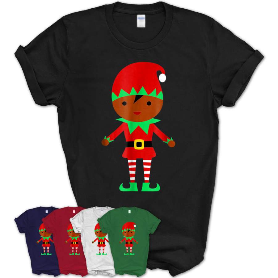 African American Christmas T-Shirt Santa Claus Elf