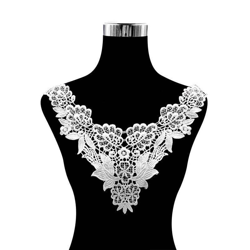 3D Flower Fabric Venise Lace Fabric Wedding 2019 Collar Trims Embroidery Neck Guipure Evening Dress Sewing Supplies Scrapbooking alx