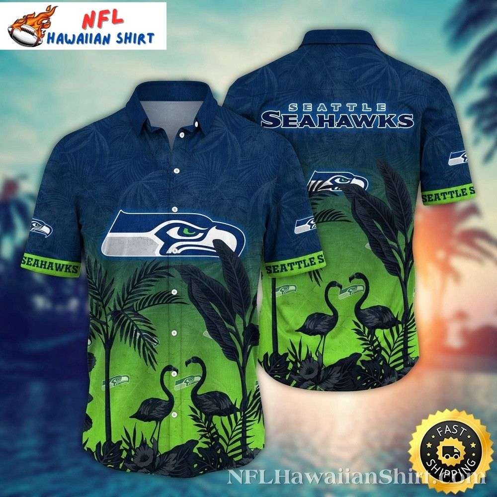 Emerald Marsh Seattle Seahawks Tropical Shirt  Flamingo Retreat Edition