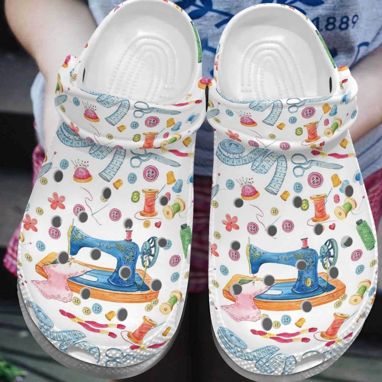 Sewing Personalized Clog, Custom Name, Text, Color, Number Fashion Style For Women, Men, Kid, Print 3D My Sewing Machine