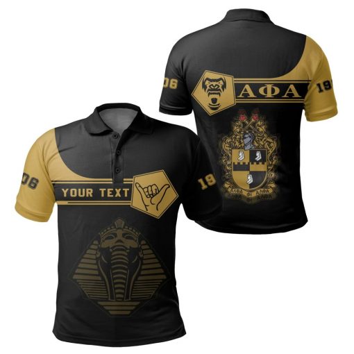 Alpha Phi Alpha 1906 Crest Simple Style Black Personalized Polo Shirt