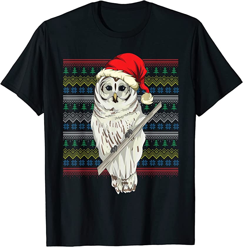 Ugly Christmas Merry Xmas Animal Wise Bird Lover Owl T-Shirt