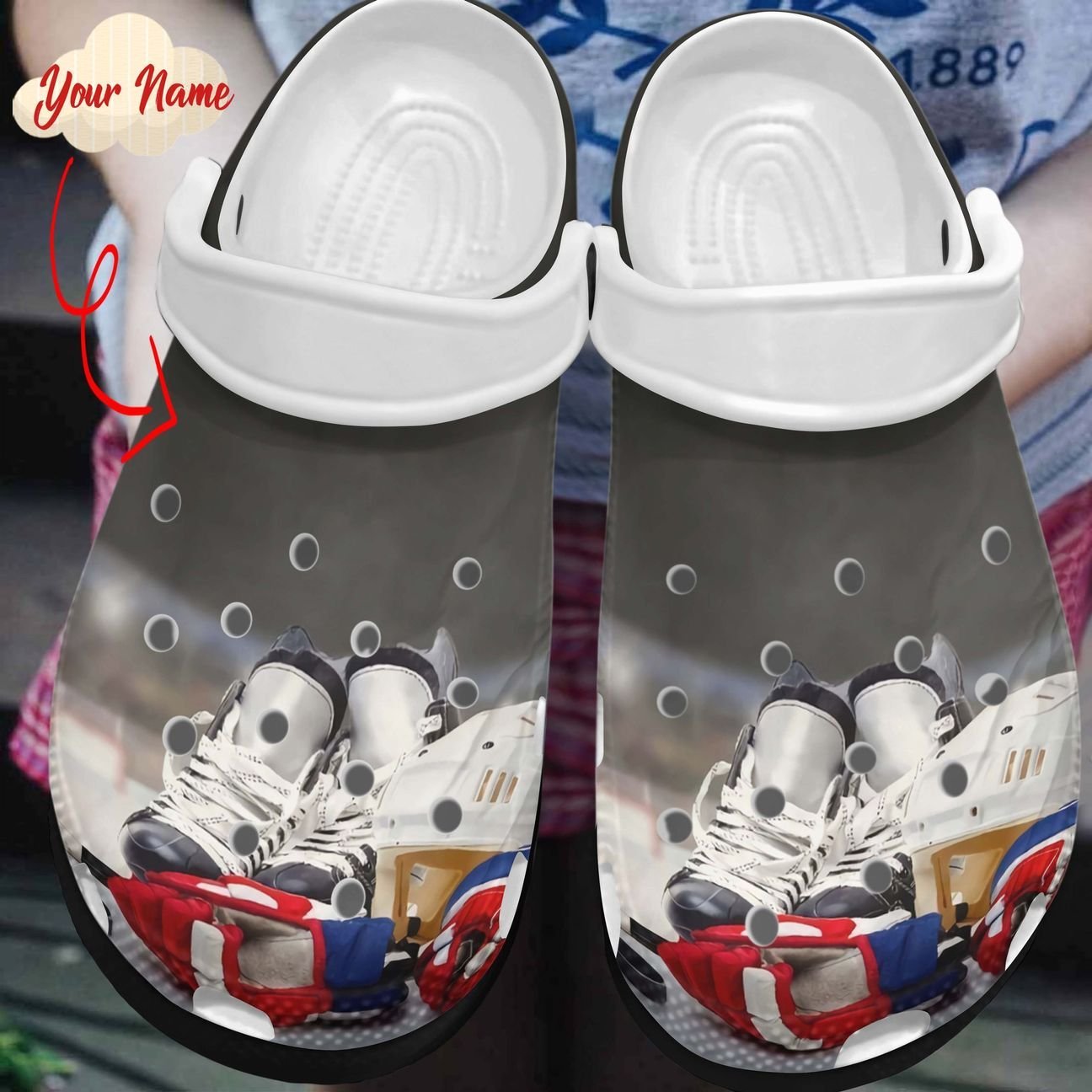 Ice Hockey Personalized Clog, Custom Name, Text, Color, Number Fashion Style For Women, Men, Kid, Print 3D Ice Hockey Is My Favourite Sport