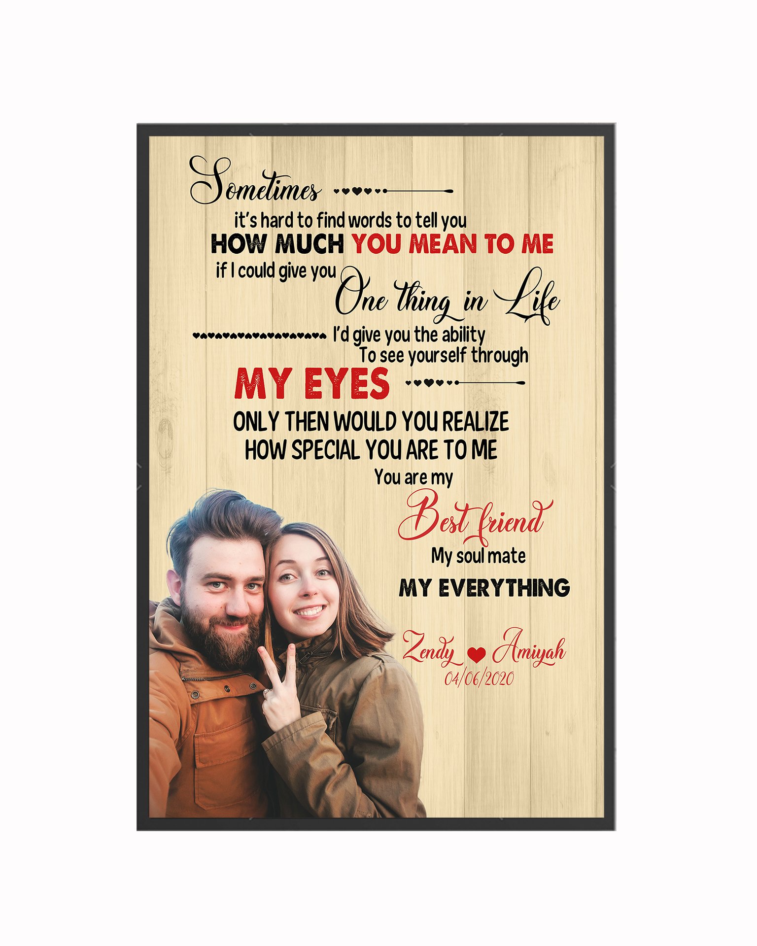 Custom Personalized name Valentine’s day wall prints poster gift ideas for room him boyfriend husband her girlfriend wife couple – My Everything TY1812 – Personalizedwitch