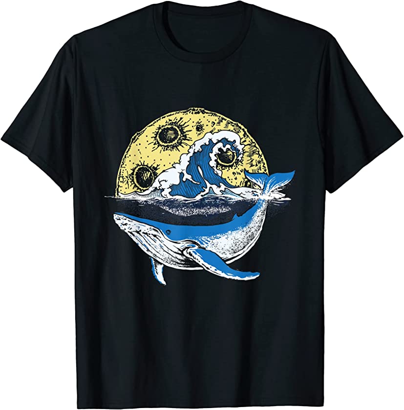 Artistic Whale Scenery – Whale Lover Whales Marine Biologist T-Shirt