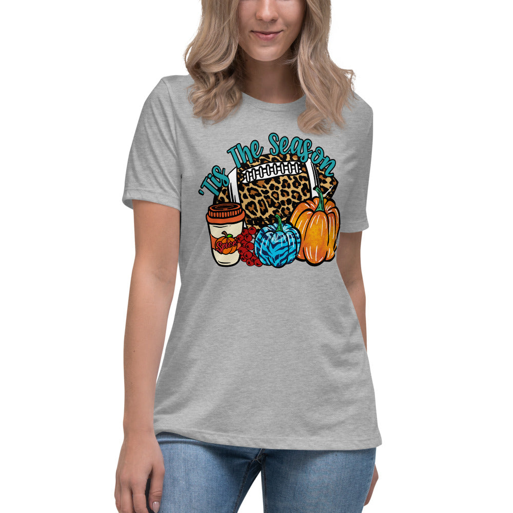 Tis The Season Leopard Football T-Shirt