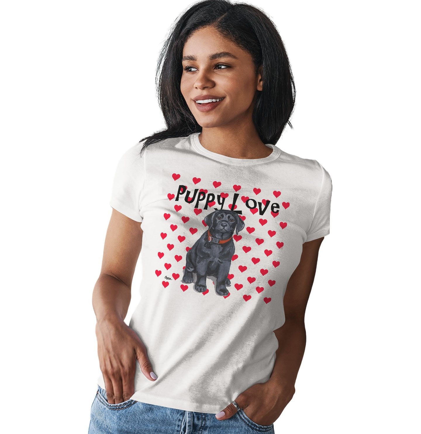 Black Lab Puppy Love – Women’S Fitted T-Shirt