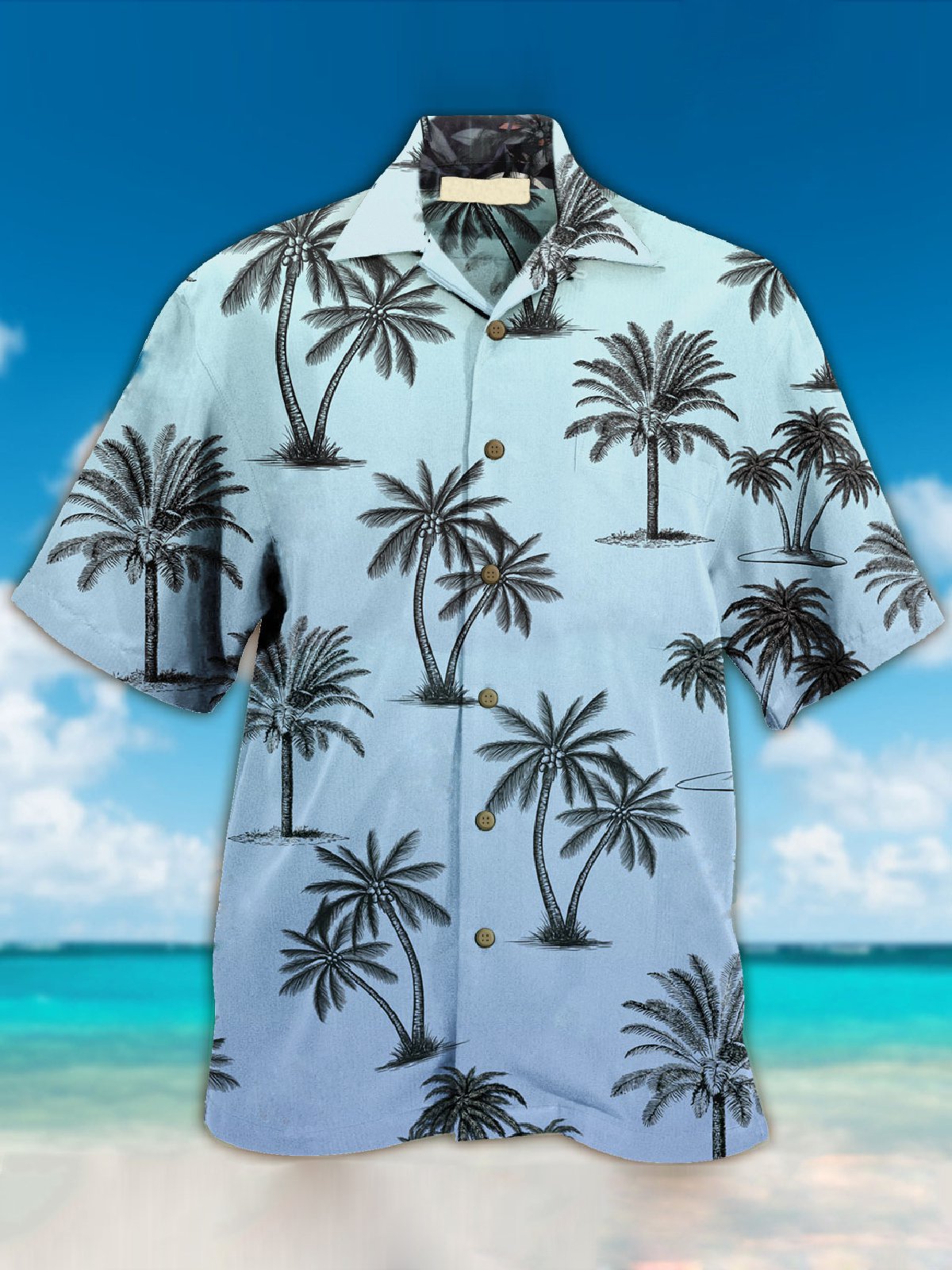 2022 Mens Summer Palm Wave Hawaii Shirt Ha74566