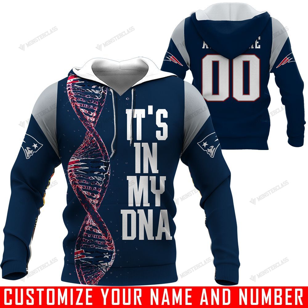 It’s In My DNA – New England Patriots – CUSTOMIZE NAME AND NUMBER – HOT SALE 3D PRINTED – NOT IN STORE