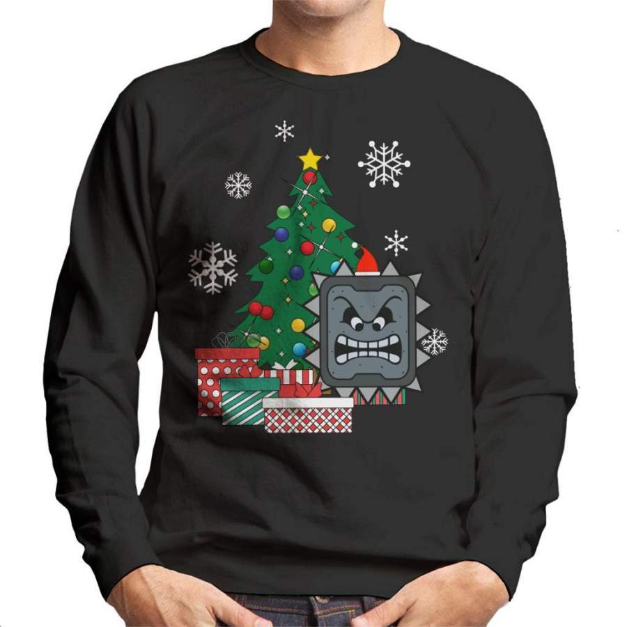 Thwomp Around The Christmas Tree Mario Men’s Sweatshirt