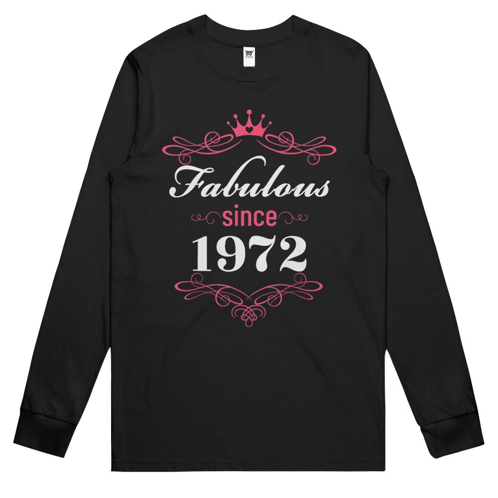 Fabulous Since 1972 50Th Birthday Shirt For Women Gift Long Sleeve T Shirts