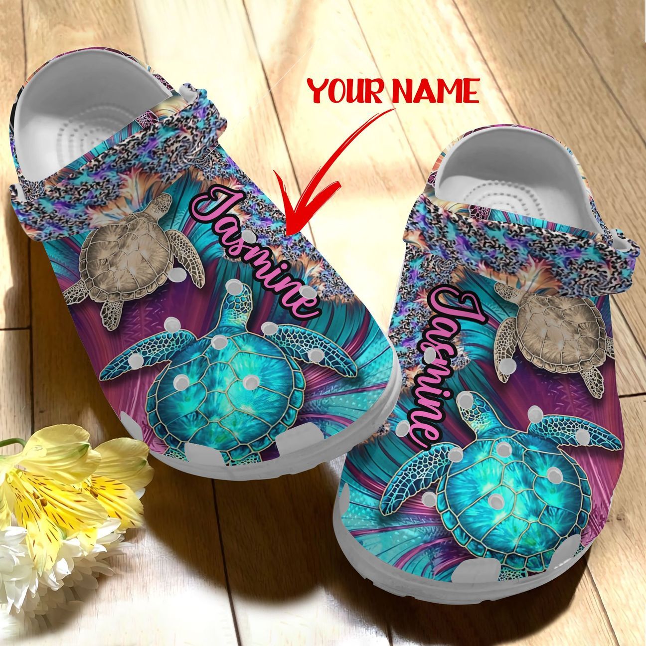 Sea Turtle Personalized Personalize Clog, Custom Name, Text, Fashion Style For Women, Men, Kid, Print 3D Colorful Sea Turtle