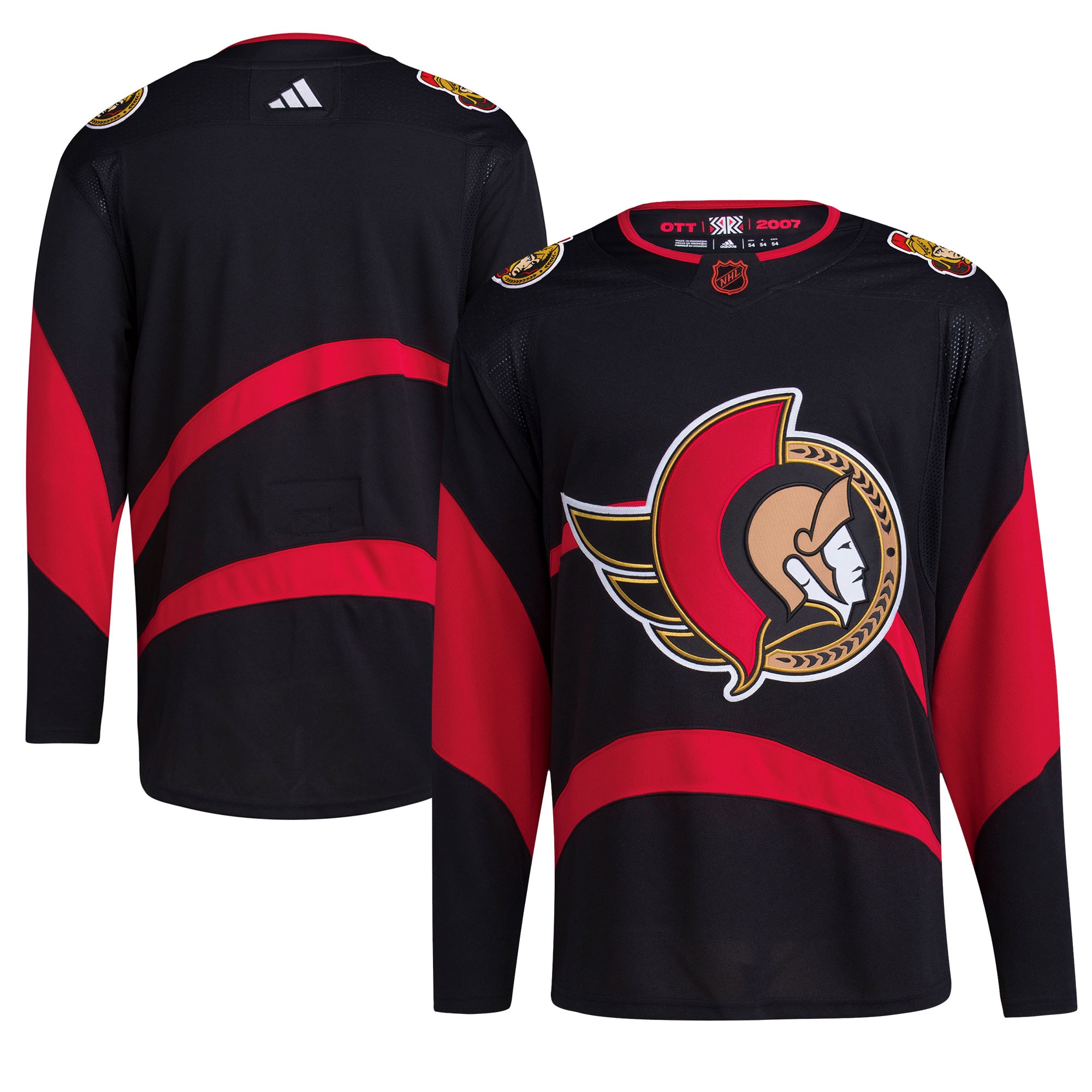 Men's Ottawa Senators adidas Black Reverse Retro 2.0 Authentic Blank Jersey