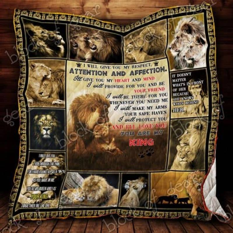 You Are My King Lion Couple Quilt P529 Block Of Gear™