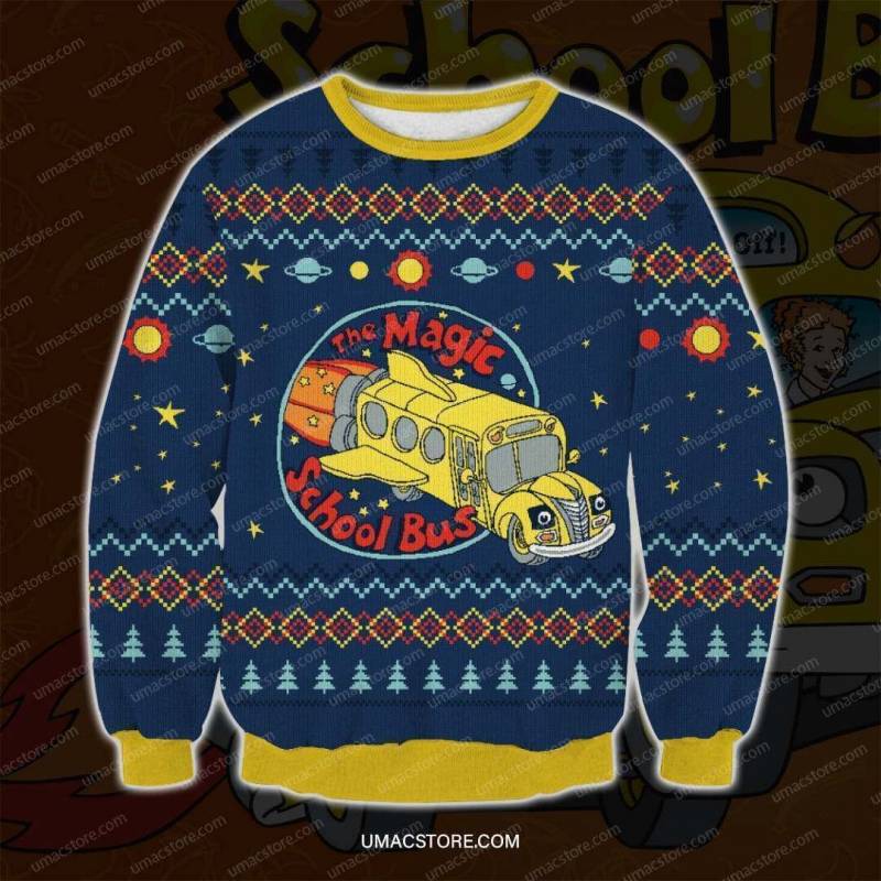 The Magic School Bus 3D Print Ugly Christmas Sweatshirt