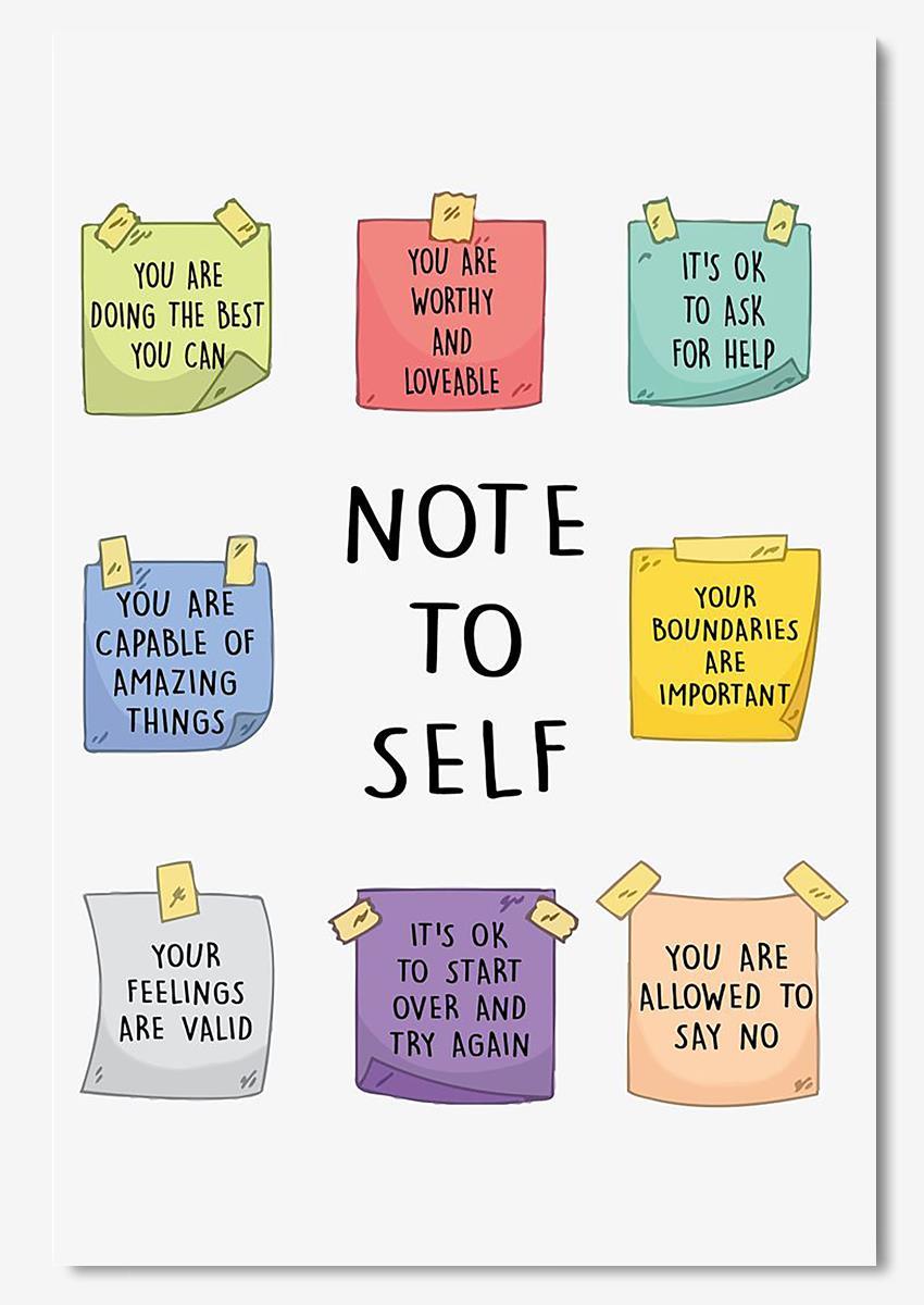 Note To Self Book Of Connor Franta Health Awareness Wall Art Gift For ...