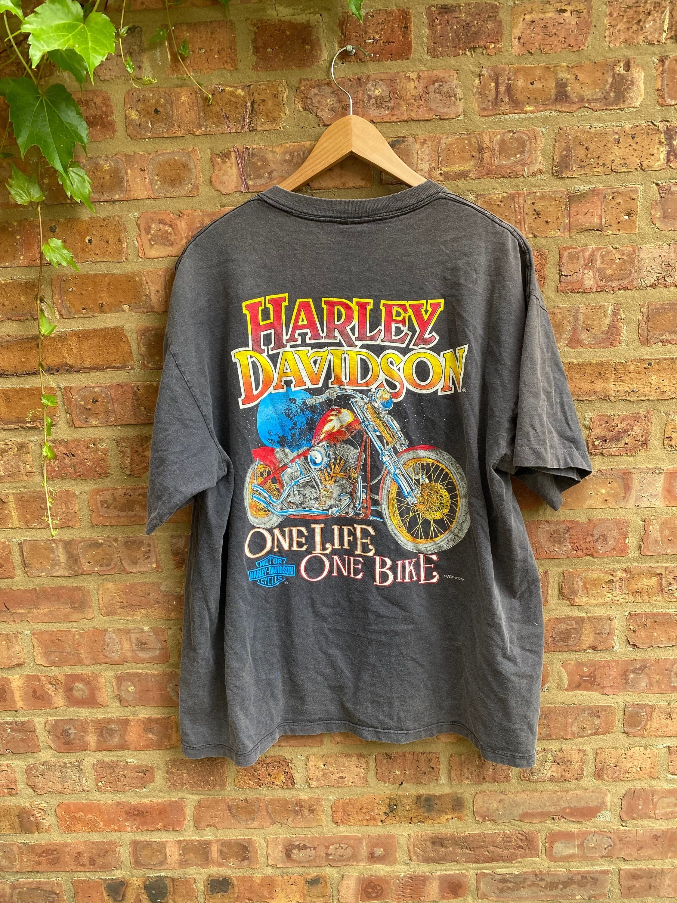 Vintage Harley T-Shirt, Vintage Harley Shirt, One Life One Bike, 90S