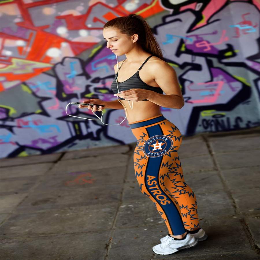 Dizzy Motion Zig Zag Houston Astros Leggings