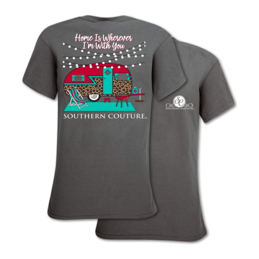 Southern Couture Classic Preppy Leopard Camper T-Shirt