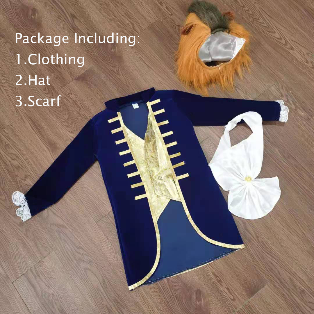 Beast Lion Cosplay For Boys Prince’s Suit Halloween Costumes Cartoon Performance Show alx