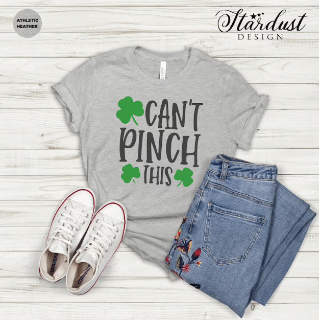 Can’T Pinch This Shirt, St Patricks Day Shirt, Irish Gifts, Clover Shirt, Shamrock Shirt, Leopard Shamrock