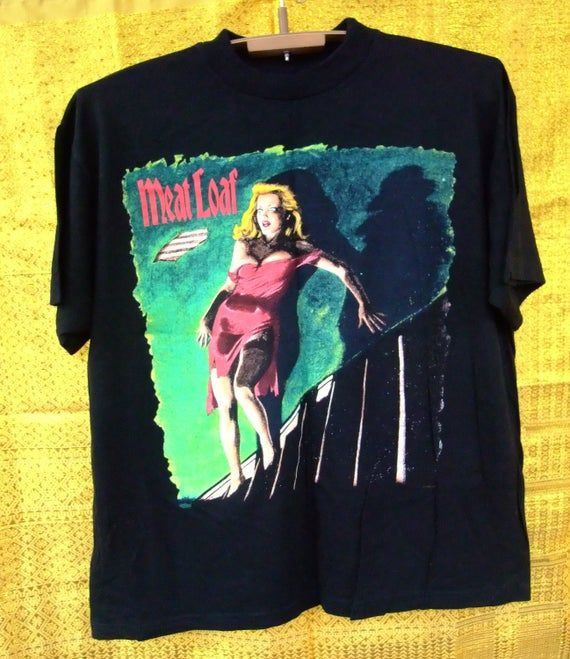 Vintage 1995 Meat Loaf Welcome To The Neighbourhood Rare Shirt Large Black Billy Idol Bruce Springsteen Bonnie Tyler Shirt