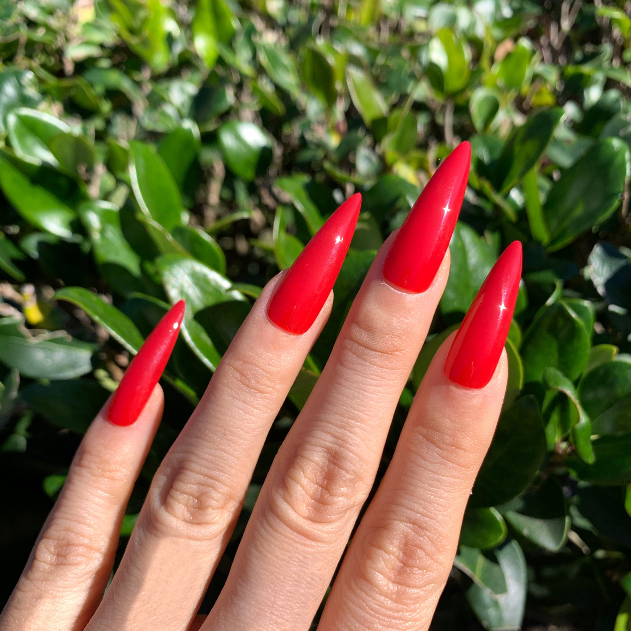 Mamasita Red Stiletto Press on Nails | Hot Summer Nails | 20 PCS False Nails | Salon Grade | Shiny or Matte | Fast Shipping | Gift