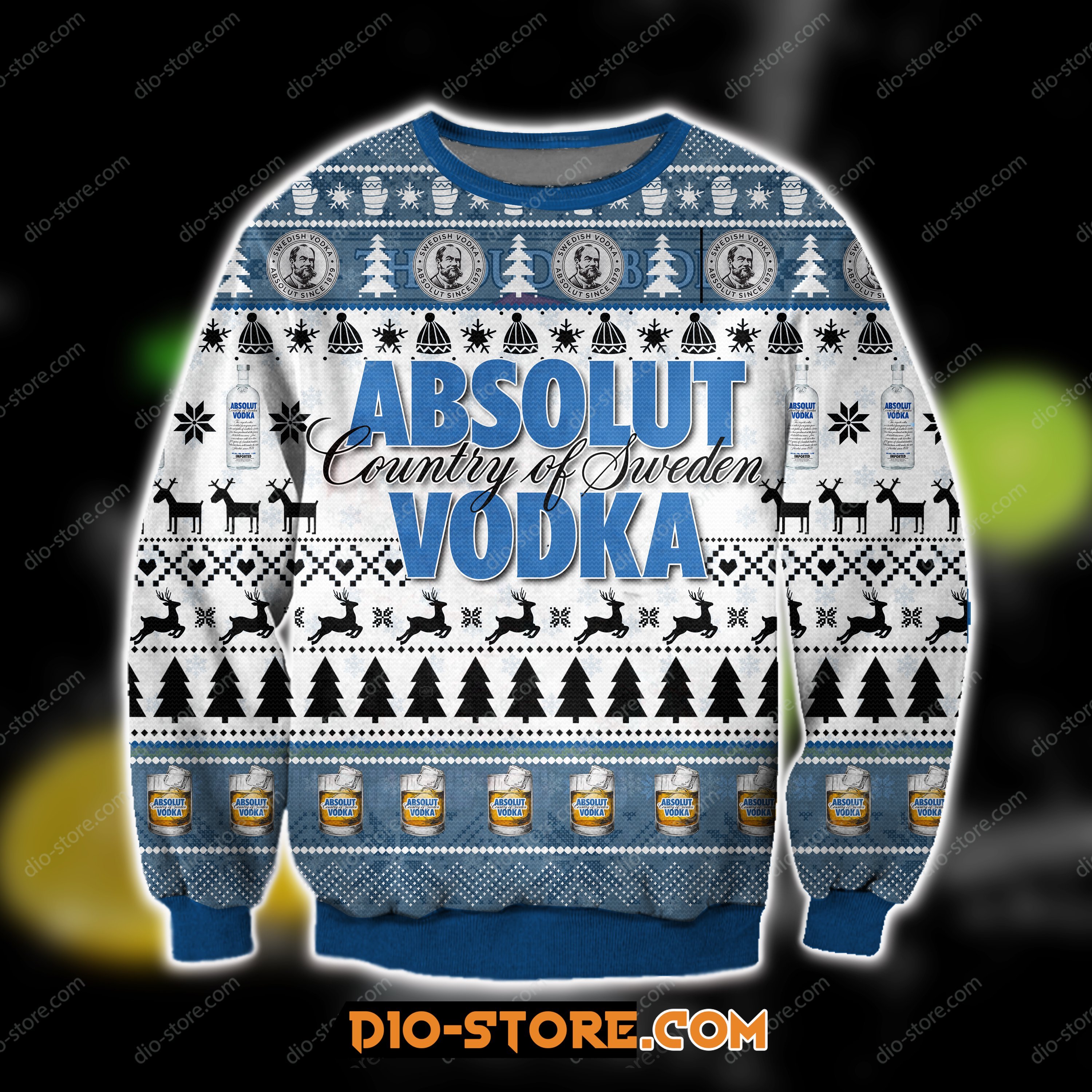 3D All Over Print Absolut Vodka Ugly Christmas Sweatshirt Hoodie All Over Printed Cint10302