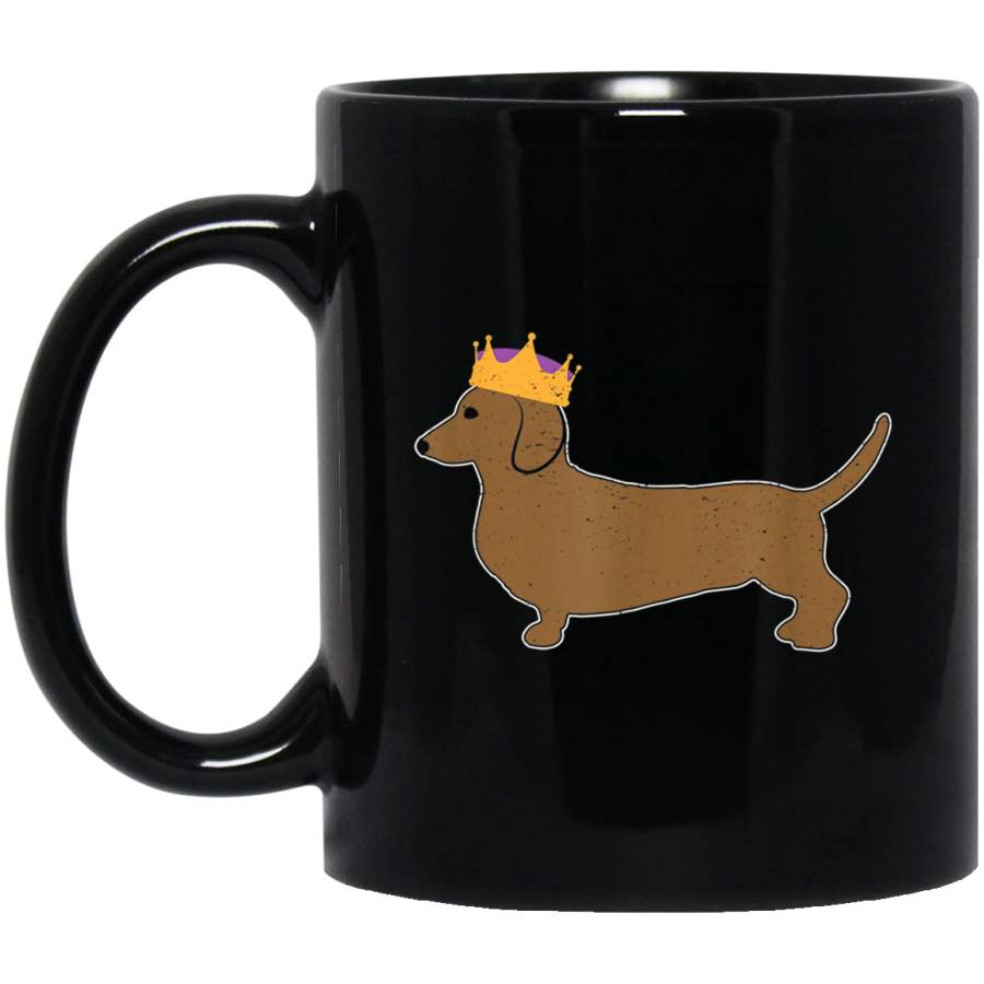 Weiner Wiener Dachshund Sausage Dog with Crown Owner Puppy Mug