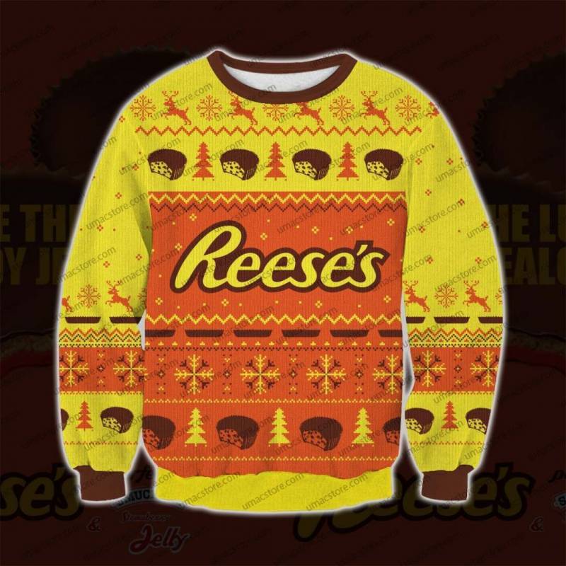 Reese’s Peanut Butter Cups 3D Print Ugly Christmas Sweatshirt T-Shirt