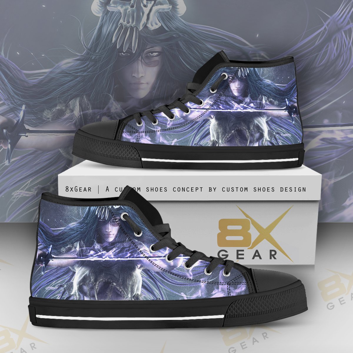 Bleach Shoes Nel Tu Anime High Top Sneakers Artwork Anime Shoes