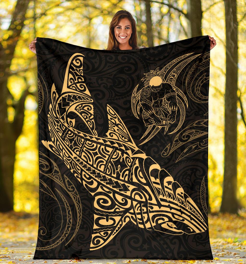 Shark Polynesian Blanket – Polynesian Tattoo Gold – BN04