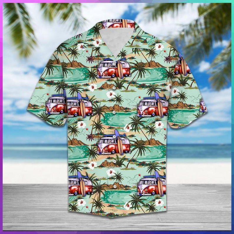 Caravan Beach Multicolor Best Design Hawaii Shirt Ha20900