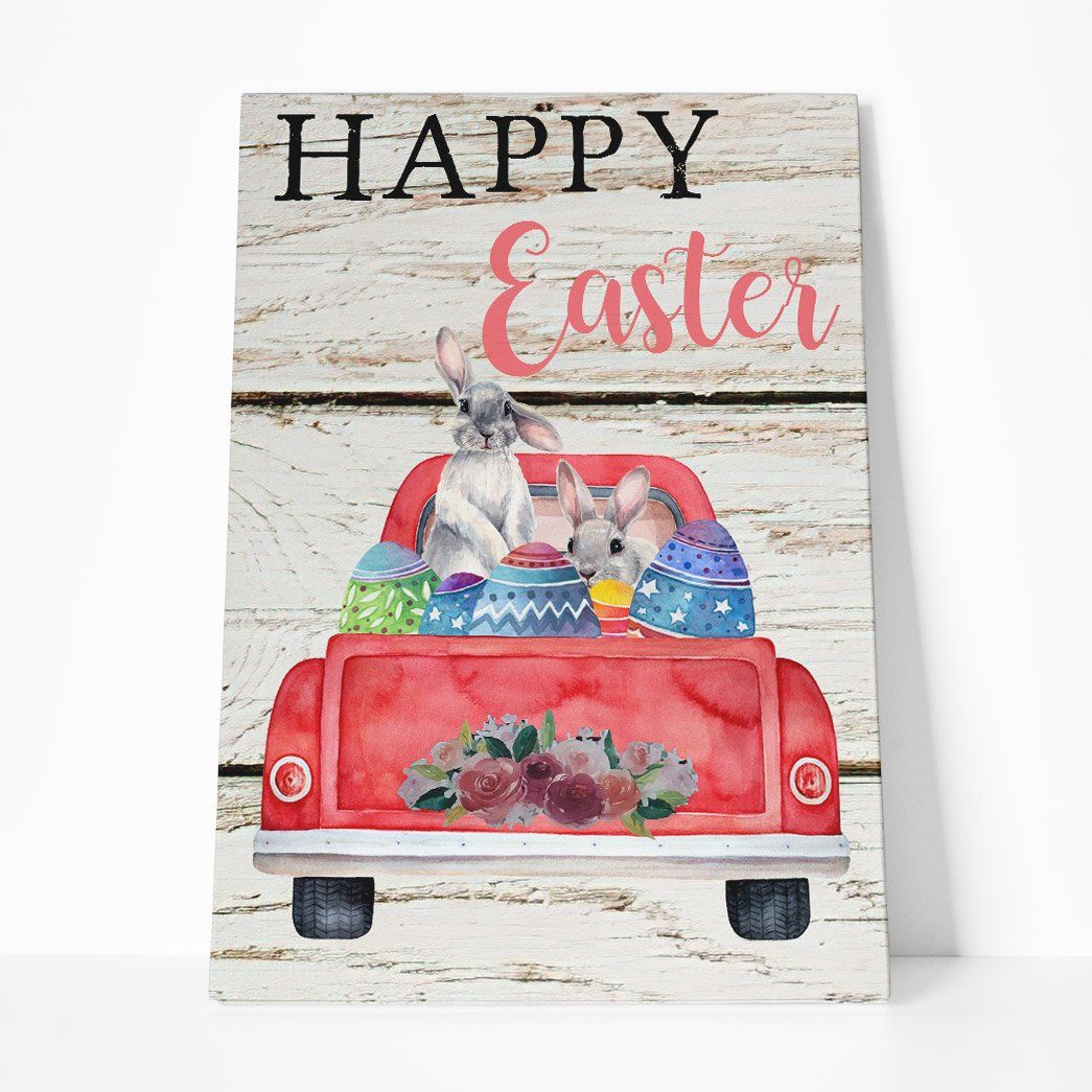 3D Happy Easter Bunny Truck Custom Canvas