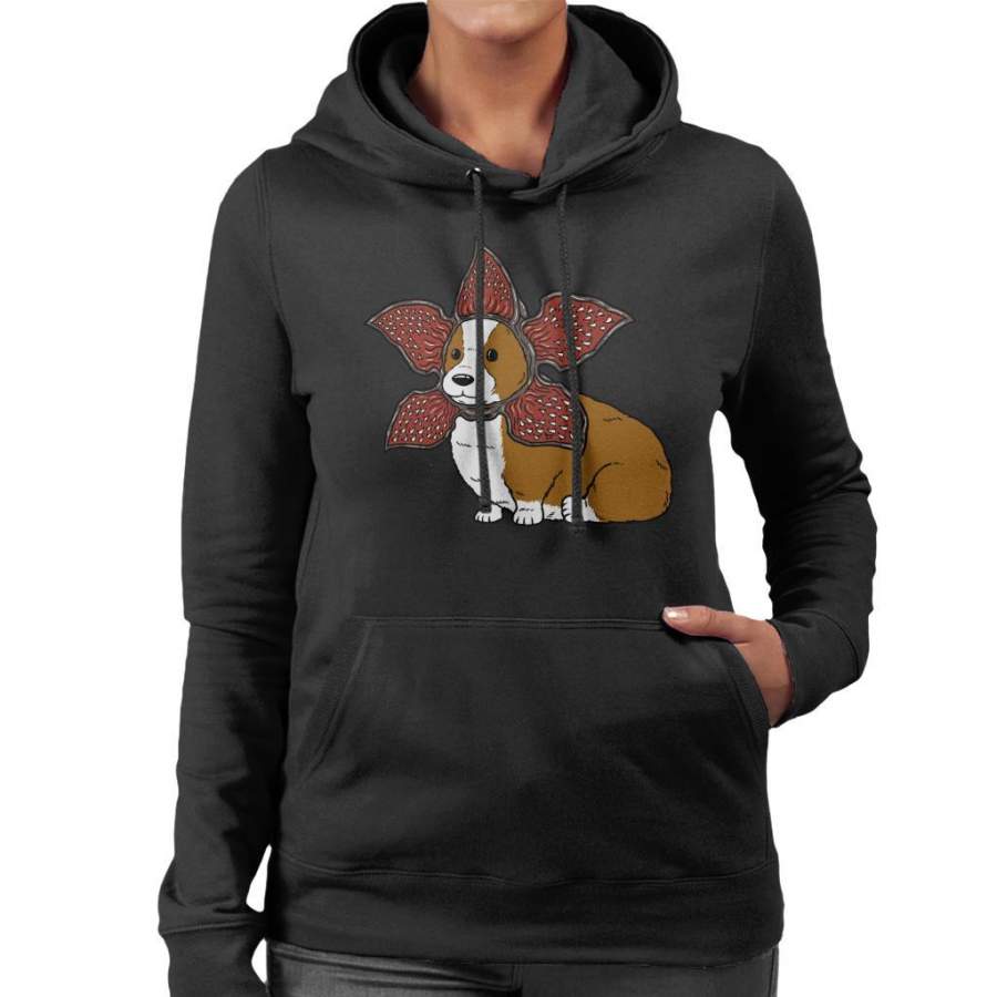 Not Safe For Cats Demogorgon Corgi Women’s Hooded Sweatshirt