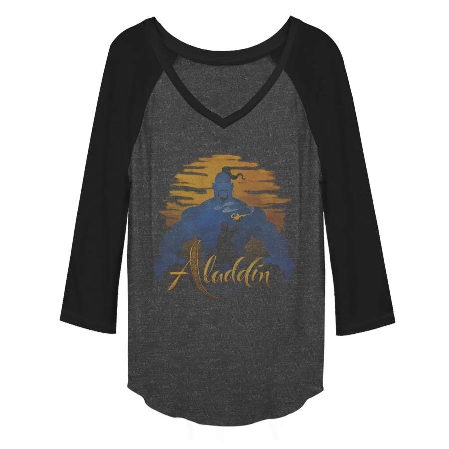 Aladdin Junior’s Genie Sunset Silhouette Baseball Tee