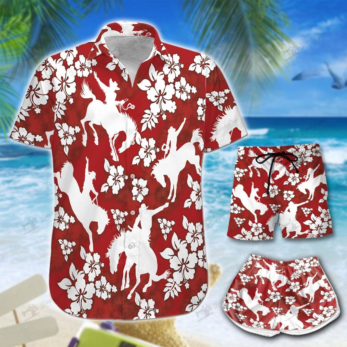 Saddle Bronc Hawaiian Shirt Shorts Ha34021