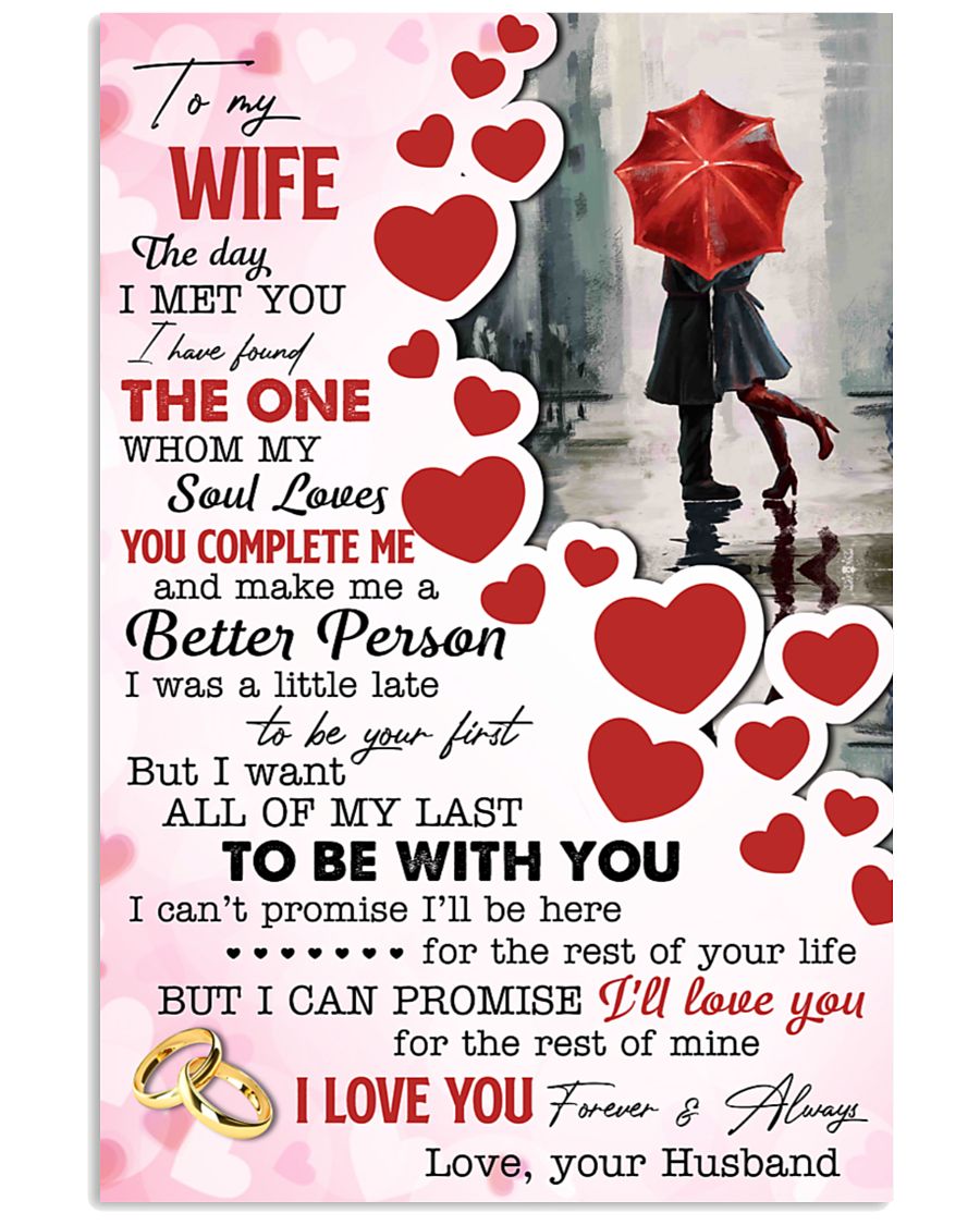 To My Wife The Day I Met You Found My Soul Loves Vertical Canvas And Poster | Gift For Wife | Valentine Gift