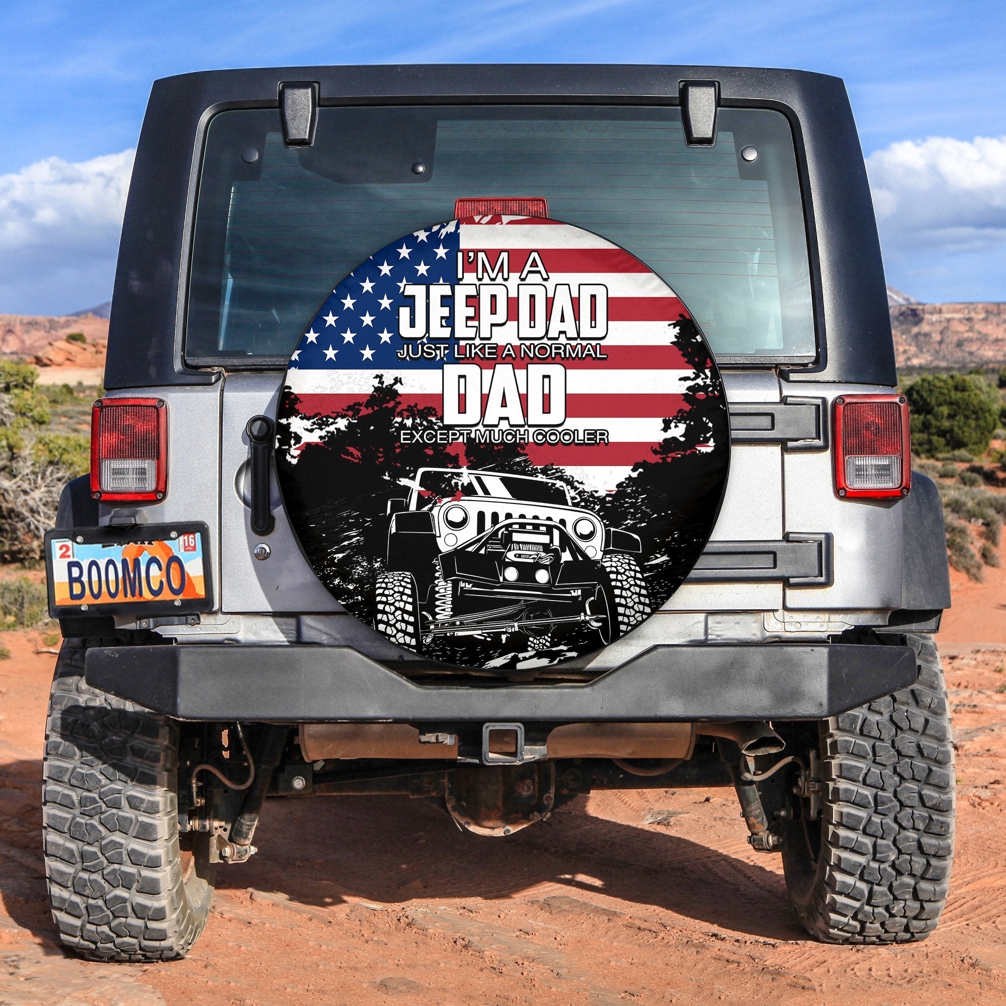 Father Day Spare Tire Cover Jeep Dad No.3 Black Style Lt6