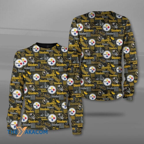 Pittsburgh Steelers Logo Print Great Gift Sweatshirt Long Sleeve Crewneck Casual Pullover Top