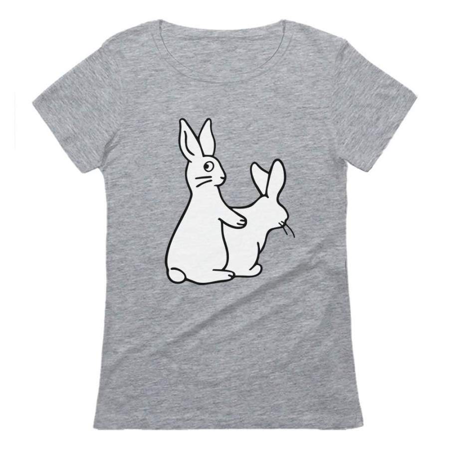 Rude Rabbits Funny Easter Humping Bunnies Women T-Shirt