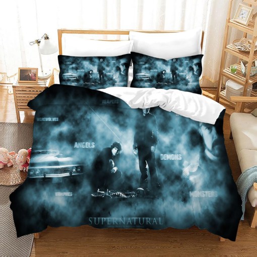 Supernatural Dean Sam Winchester 23 Duvet Cover Pillowcase Home Decor 3D Bedding Set