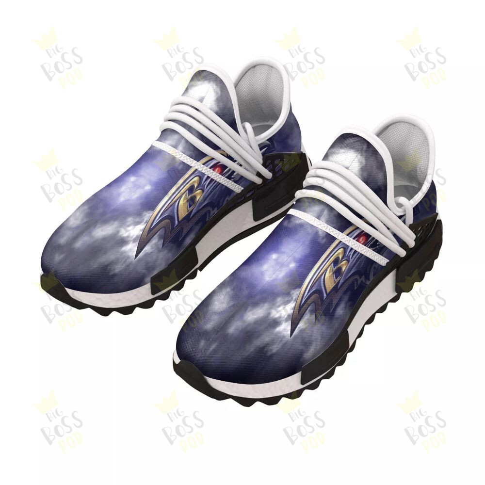 Baltimore Ravens Purple Raven Machine Logo Storm Theme For Baltimore Ravens Fans Sport Running Sneakers Shoes