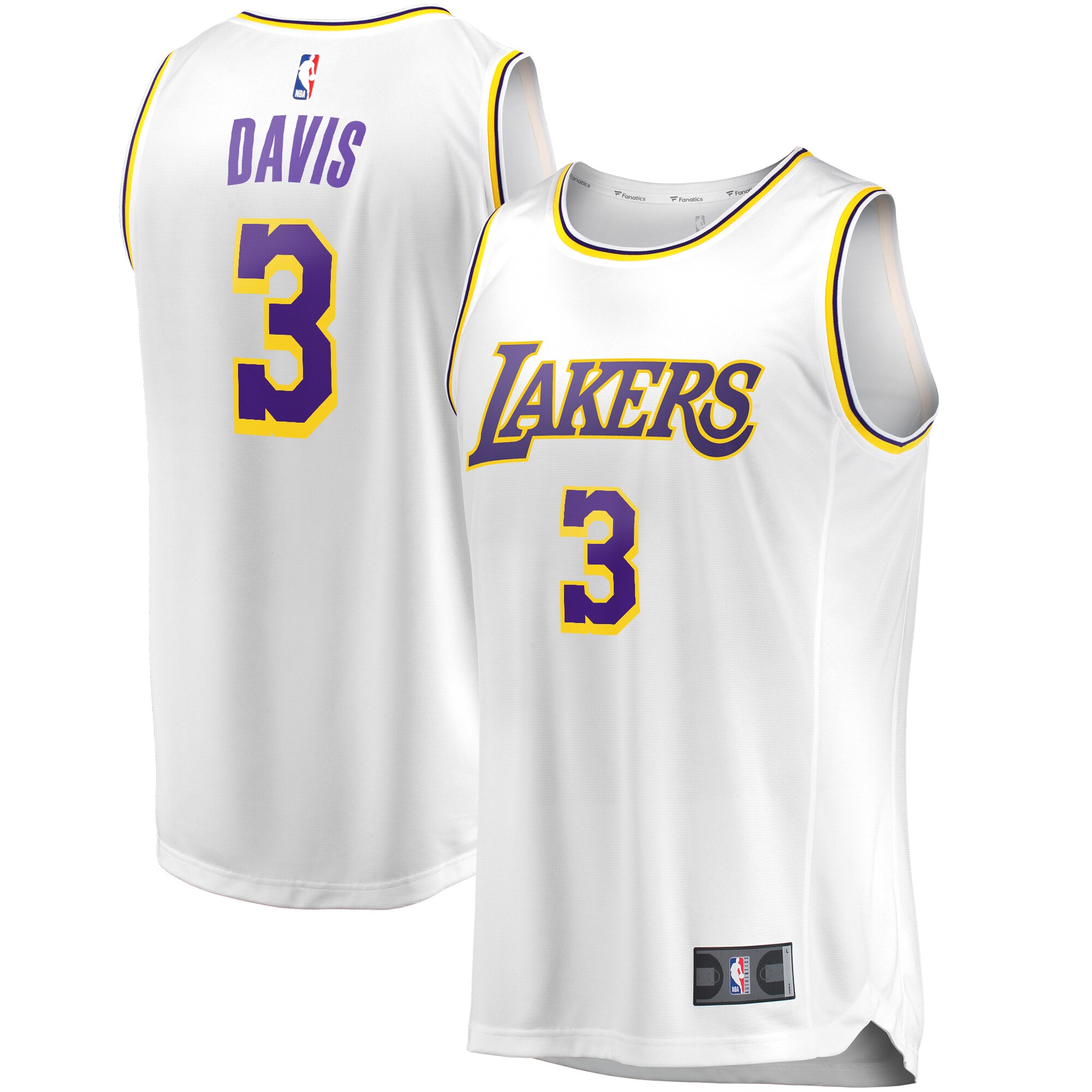 Anthony Davis Los Angeles Lakers Fast Break Player Jersey – White – Association Edition
