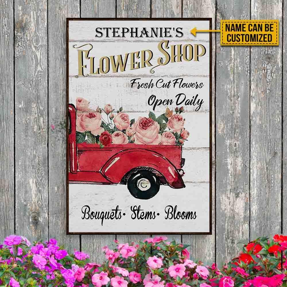City Barks [Poster/Canvas] Gifts For Dad, Custom name – Flower Garden Fresh Cut-ZA768