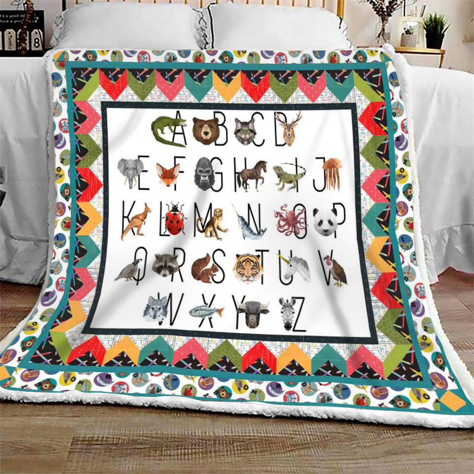 Animal Alphabet Halloween Sofa Fleece Throw Blanket | Halloween Gifts