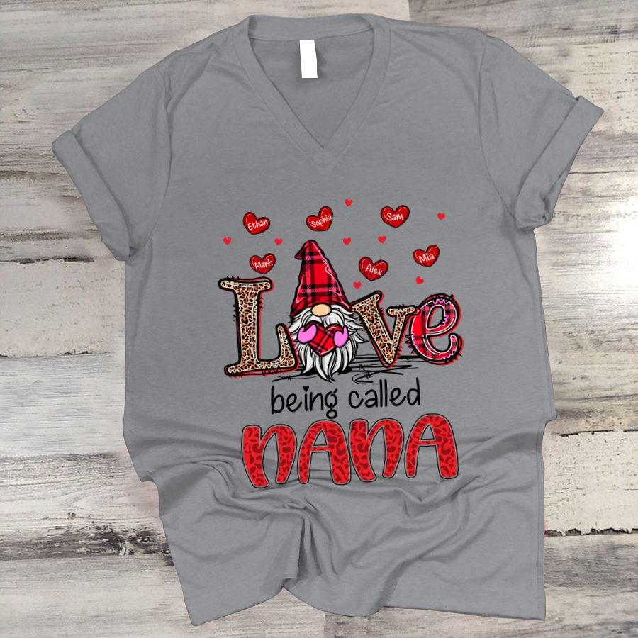 Love Being Called Nana Gnome Hearts V-Neck