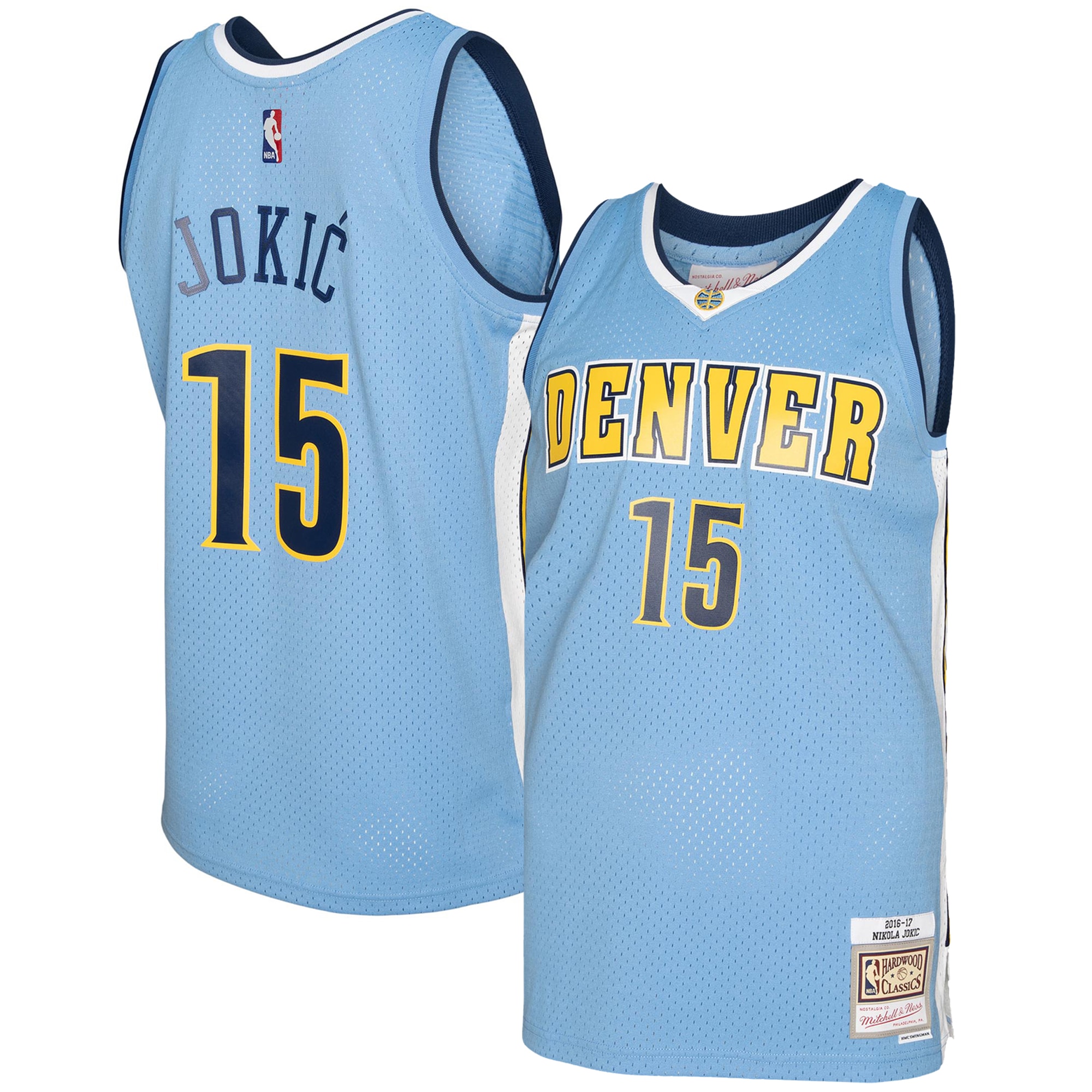 Nikola Jokic Denver Nuggets Mitchell & Ness 2016/17 Swingman Jersey – Light Blue