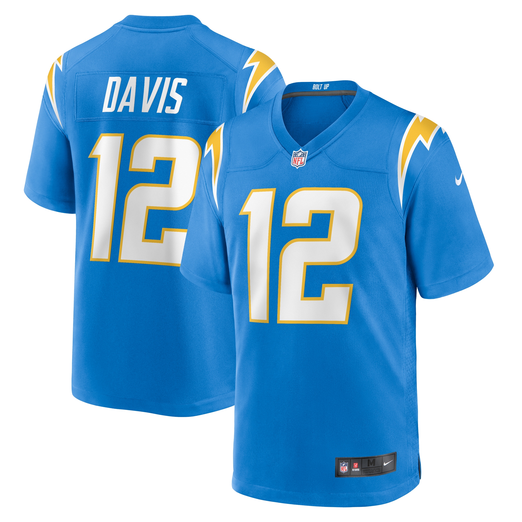 Men’s Los Angeles Chargers Derius Davis Powder Blue Team Game Jersey